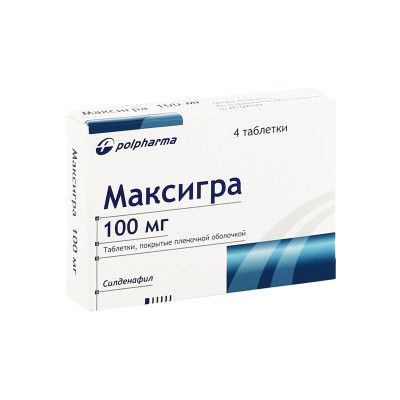 Максигра таблетки 100 мг 4 шт Польфарма АО