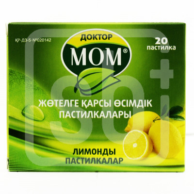 Доктор Мом® от кашля пастилки лимонные 20 шт Юник Фармасьютикал Лабораториз