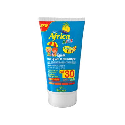 Крем на суше и на море для чувствительной кожи SPF30 150гр Ф410 Africa kids