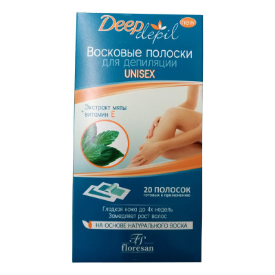 Восковые полоски для депиляции UNISEX с мятой №20