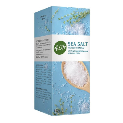 Соль Морская йодированная крупная 500г 4Life