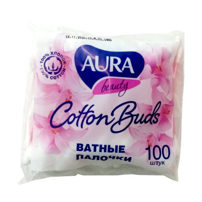 Палочки ватные 100 шт Aura