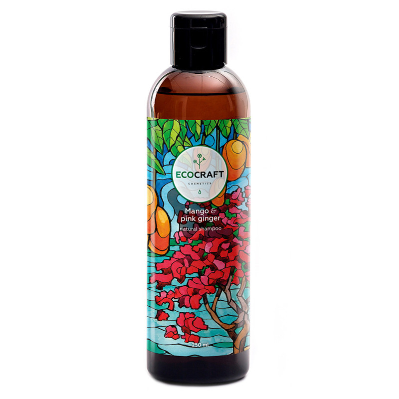 ECOCRAFT Шампунь против выпадения и для роста волос "Mango and pink ginger" Манго и розовый имбирь (250 мл)
