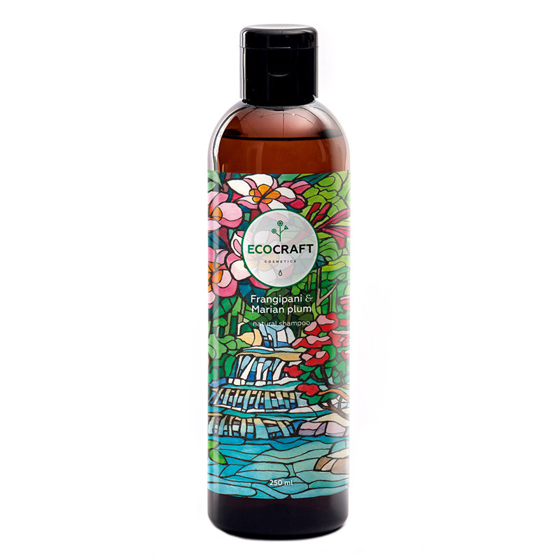 ECOCRAFT Шампунь для укрепления и восстановления волос "Frangipani and Marian plum" Франжипани и марианская слива (250 мл)
