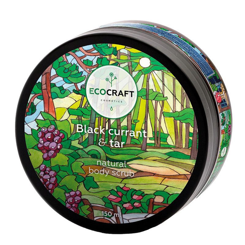 ECOCRAFT Скраб для тела "Black currant and tar" Черная смородина и смола (150 мл)