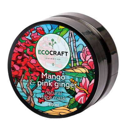 ECOCRAFT Маска для мгновенного сияния кожи лица "Mango and pink ginger" Манго и розовый имбирь (60 мл)
