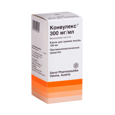 Конвулекс 300мг/мл 100мл капли