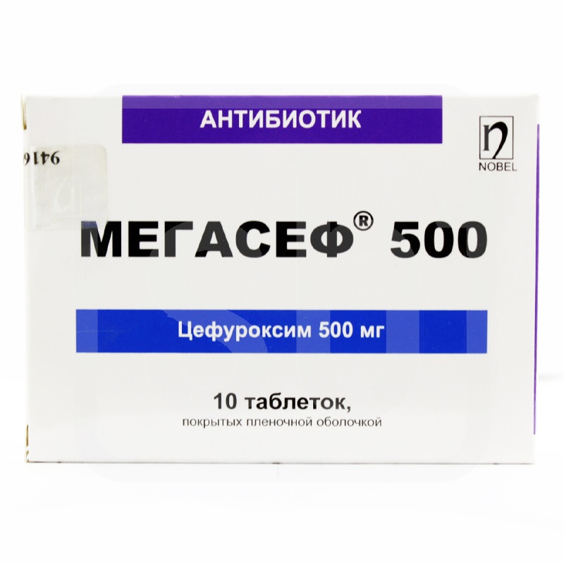 Мегасеф 500мг №10 таб. Нобель