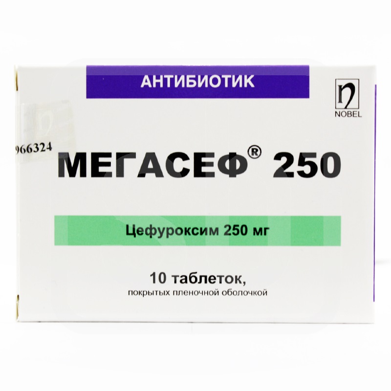 Мегасеф 250 мг №10 таблетки Нобель