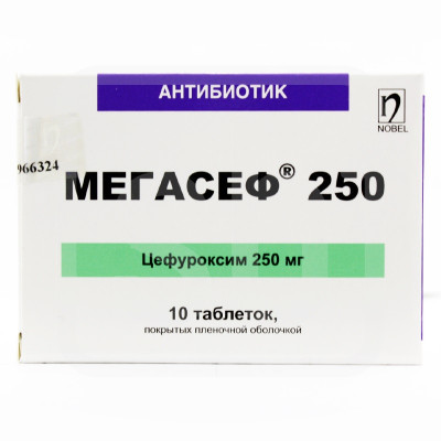 Мегасеф 250 мг №10 таблетки Нобель