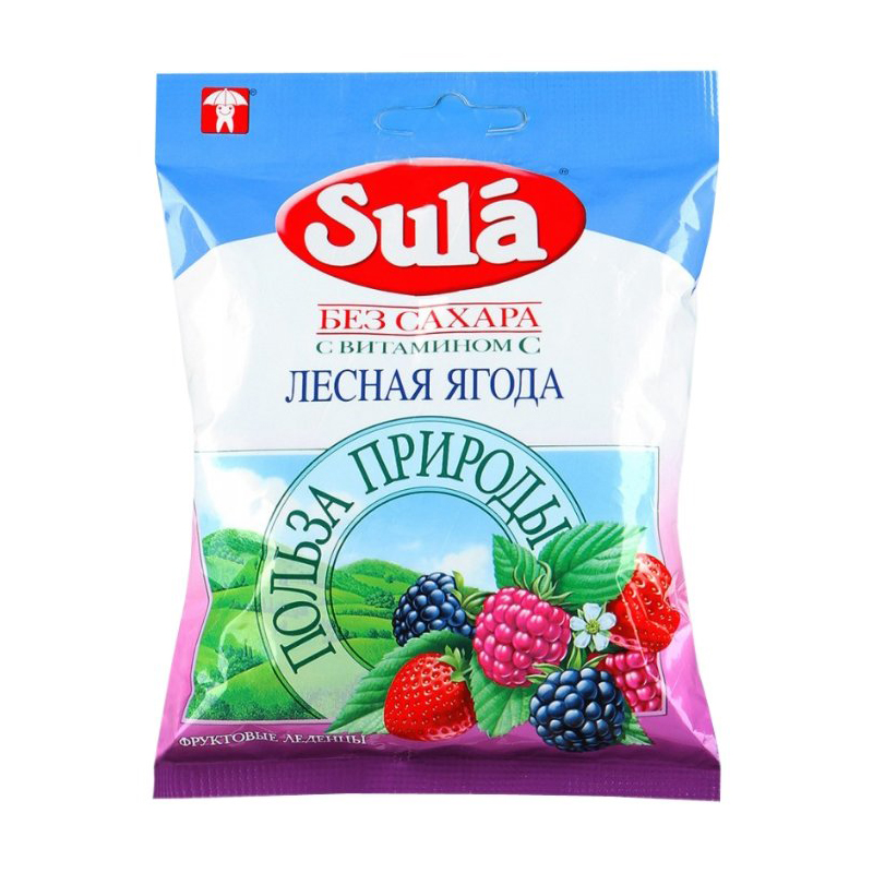 Леденцы Зула б/сахара Лесная ягода 60г