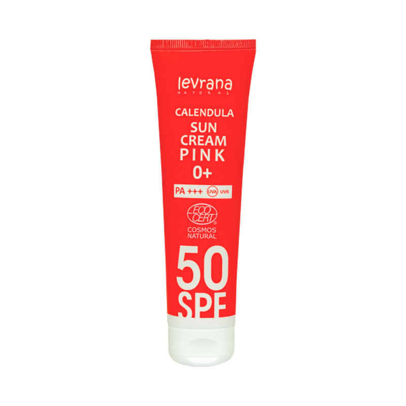Levrana Солнцезащитный крем для лица и тела «Календула 50SPF PINK 0+», туба 100 мл