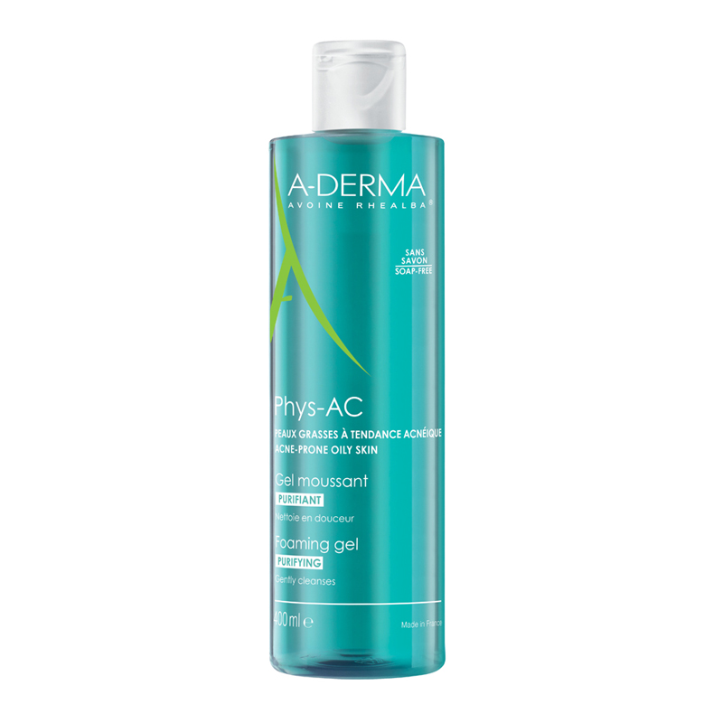 A-Derma PHYS-AC Гель очищающий пенящийся 400мл