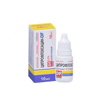 Ципрофлоксацин-DF 0,3% 10мл глазные капли