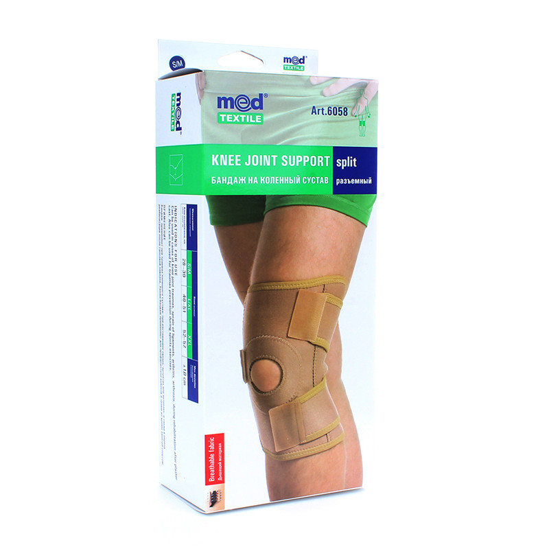 Бандаж на коленный сустав разъёмный р-р S/M  арт.6058 Медтекстиль