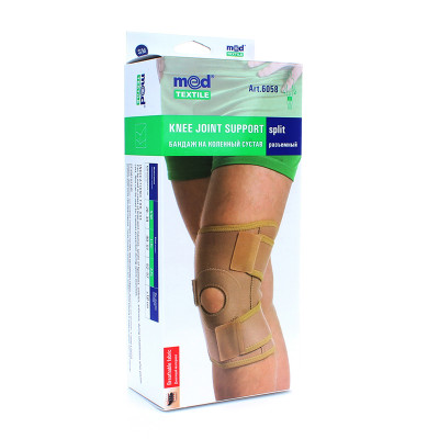 Бандаж на коленный сустав разъёмный р-р S/M  арт.6058 Медтекстиль