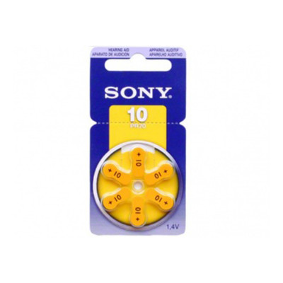 Батарейки SONY 10 для слухового аппарата PR10-D6