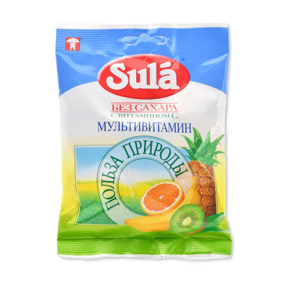 Леденцы Зула б/сахара Мультивитамин 60г