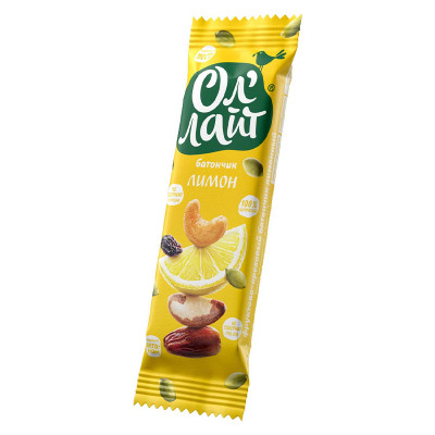 Батончик Ол лайт фруктово-ореховый Лимон 30г