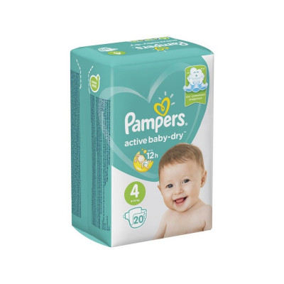 Подгузники Pampers active baby-dry 4 (9-14кг) 20шт
