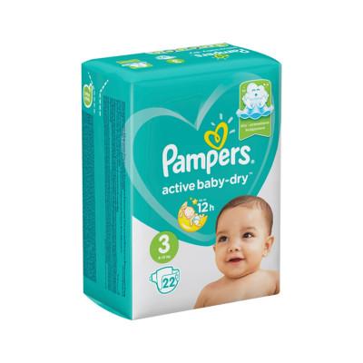 Подгузники Pampers active baby-dry 3 (6-10кг) 22шт