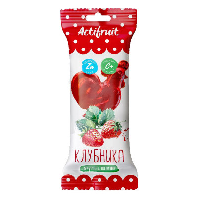 Карамель леденцовая Актифрут Петушок с цинком и витамином С с вкусом клубники 17г