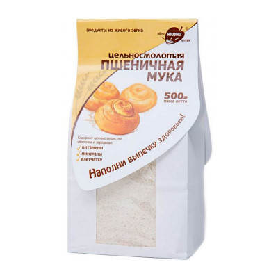 Мука пшеничная цельносмолотая  500гр Образ жизни