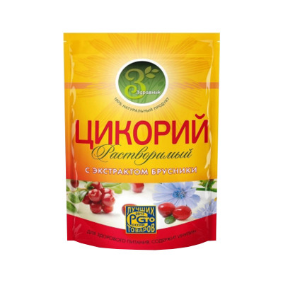 Цикорий натуральный с экстрактом брусники 85гр ZIP-пакет Здравник