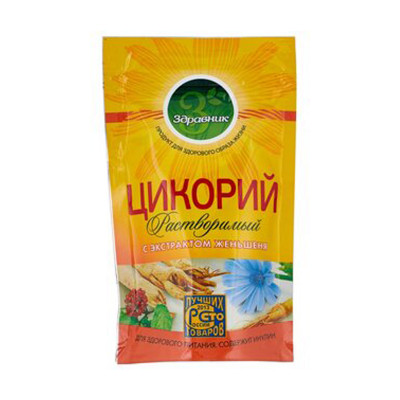 Цикорий натуральный с экстрактом женьшеня 85гр ZIP-пакет Здравник