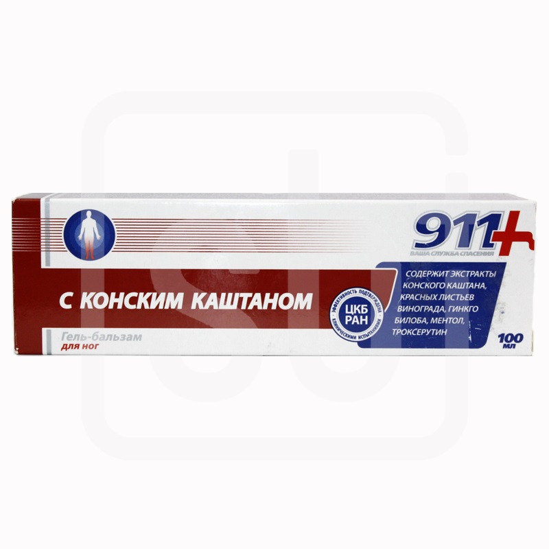 Серия 911 Конский каштан гель-бальзам д/ног 100 мл