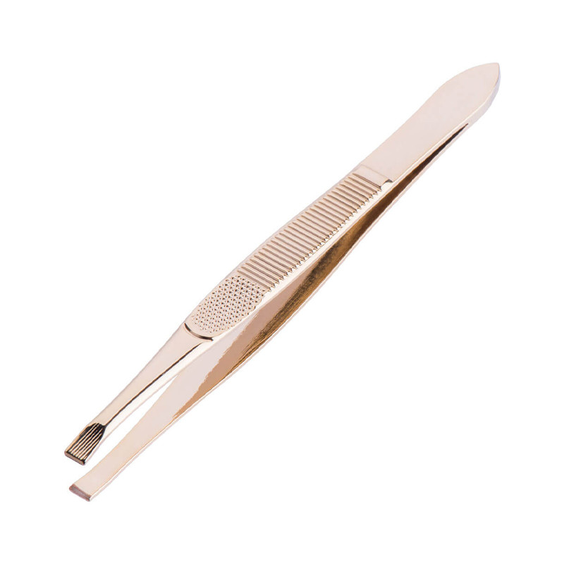 Пинцет скошенный золотой 1шт арт.020 (KS-142) Iron Style