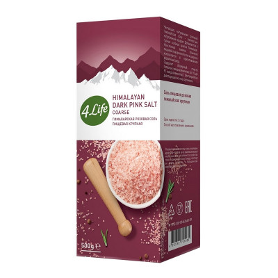 Соль Гималайская розовая пищевая крупная 500г 4Life