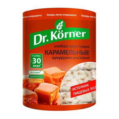 Хлебцы Dr.Korner Кукурузно-рисовые карамельные 90гр