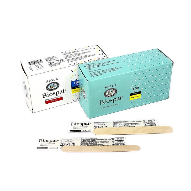 Шпатель медицинский Biosplat р.140*14*1,6 стер.