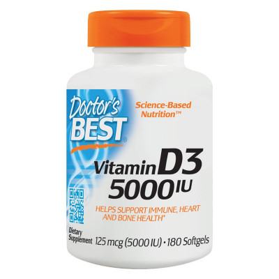Витамин D3 125мг (5000IU) №180 капс. /002180/ Doctor's BEST