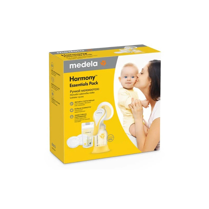 Молокоотсос ручной Harmony Essentials (бутылка 150, соска, 4 пакета д/молока, 4 впитыв.прокл. MEDELA