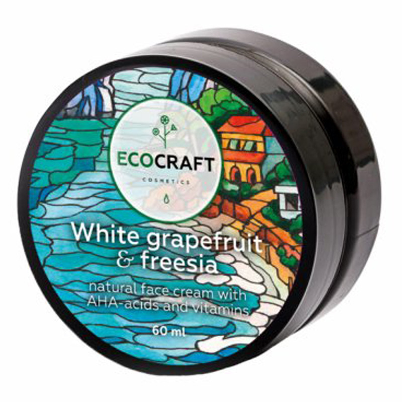 ECOCRAFT Крем для лица с витаминами и АНА-кислотами для жирной и комбинированной кожи "White grapefruit and freesia" Белый грейпфрут и фрезия 60 мл