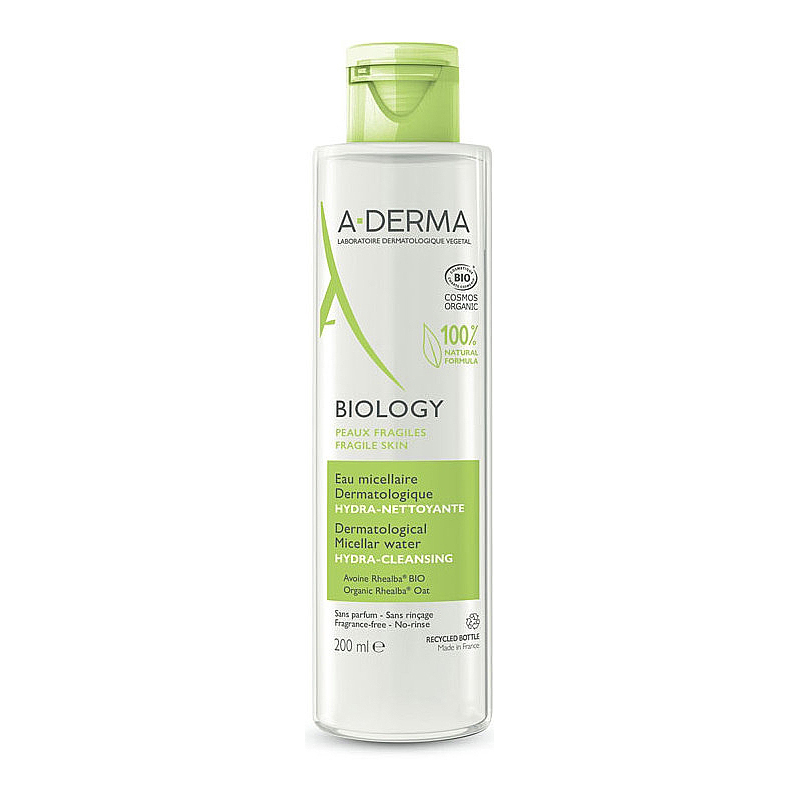 A-Derma BIOLOGY Вода мицилярная д/сниятия макияжа 200мл