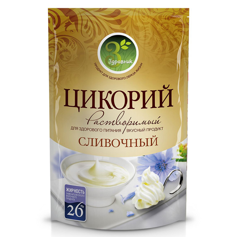 Цикорий натуральный сливочный 85гр ZIP-пакет Здравник