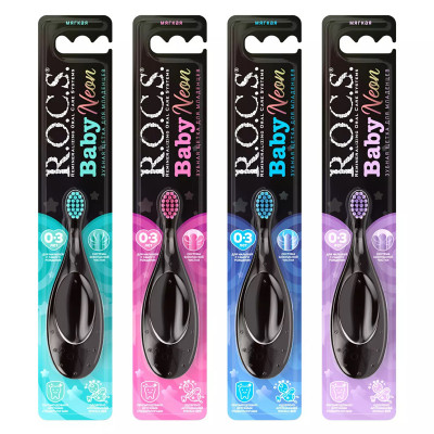 зуб. щетка ROKS BABY NEON для детей от 0 до 3лет