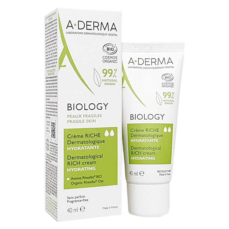 A-Derma BIOLOGY Крем увлажняющий д/норм,и комбин, кожи  40мл
