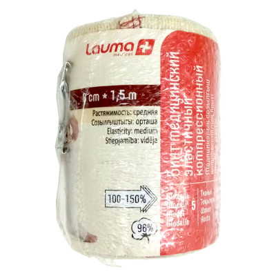 БИНТ МЕД ЭЛАСТИЧНЫЙ 80ММ*1,5М LAUMA FABRICS