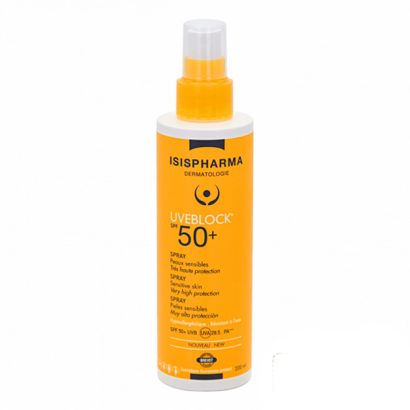 Увеблок SPF 50+ спрей солнцезащитный для чувствительной кожи 200мл