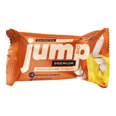 Конфета протеиновая JUMPBIO премиум Тропический пудинг 28г