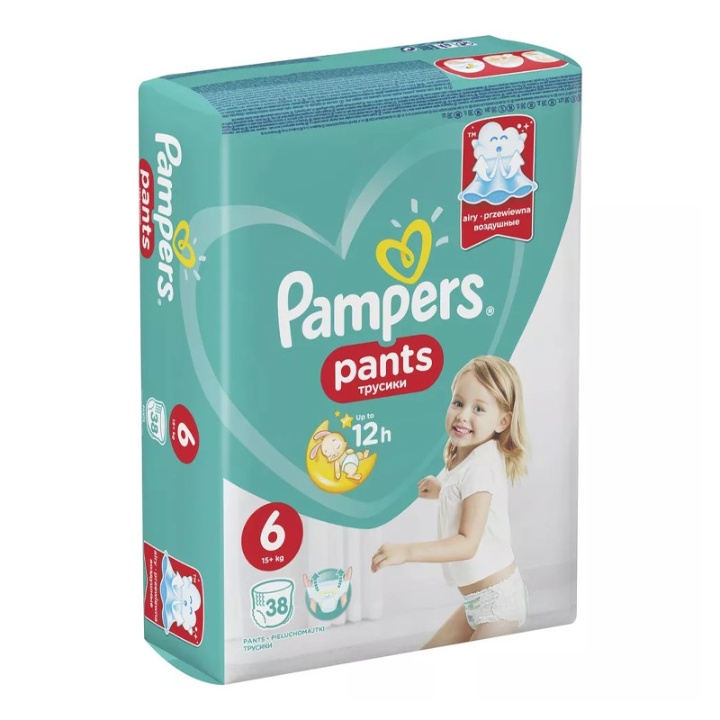 Подгузники трусики Pampers Pants 6 (15+ кг) 38 шт