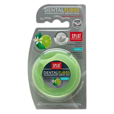 Зуб.нить SPLAT Dental Floss 30м Бергамот и Лайм