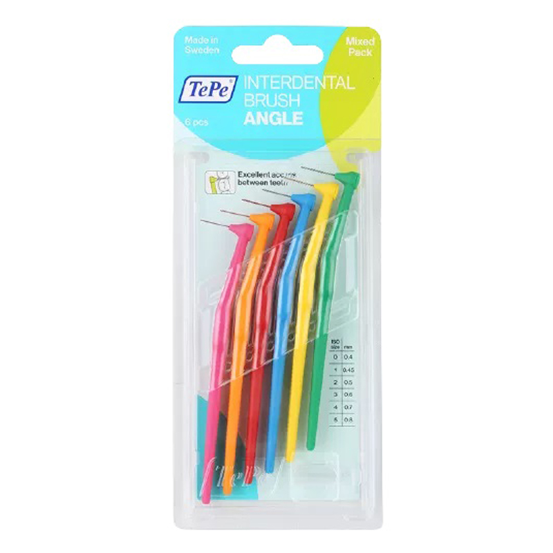 Межзубные ершики микс угловые блистер размер 0,4-0,8мм 6шт Angle Mixed pack Blister