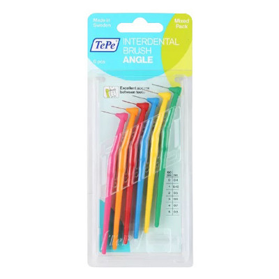Межзубные ершики микс угловые блистер размер 0,4-0,8мм 6шт Angle Mixed pack Blister