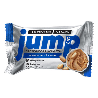 Конфета протеиновая JUMPBIO арахисовый крем 30г