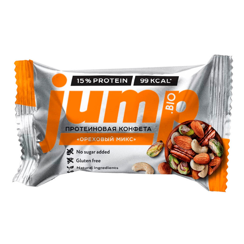 Конфета протеиновая JUMPBIO ореховый микс 30г